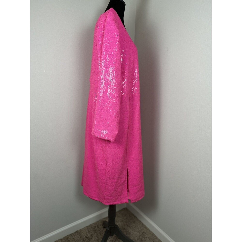 Torrid At The Knee Sequin Strong Shoulder Dress Pink size 24 - Picture 7 of 16